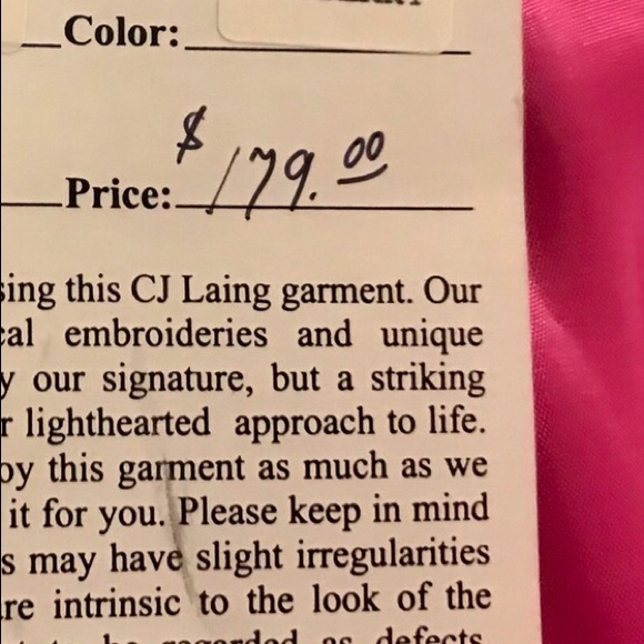 New CJ Laing Pink Linen Pants with Palm Trees Pink size 14 Cruise Summer - Picture 11 of 16